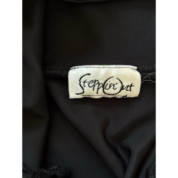 VTG Steppin Out Velvet Dress S( No Size Tag) Black Feather Neck Maxi Whimsical - Picture 3 of 6